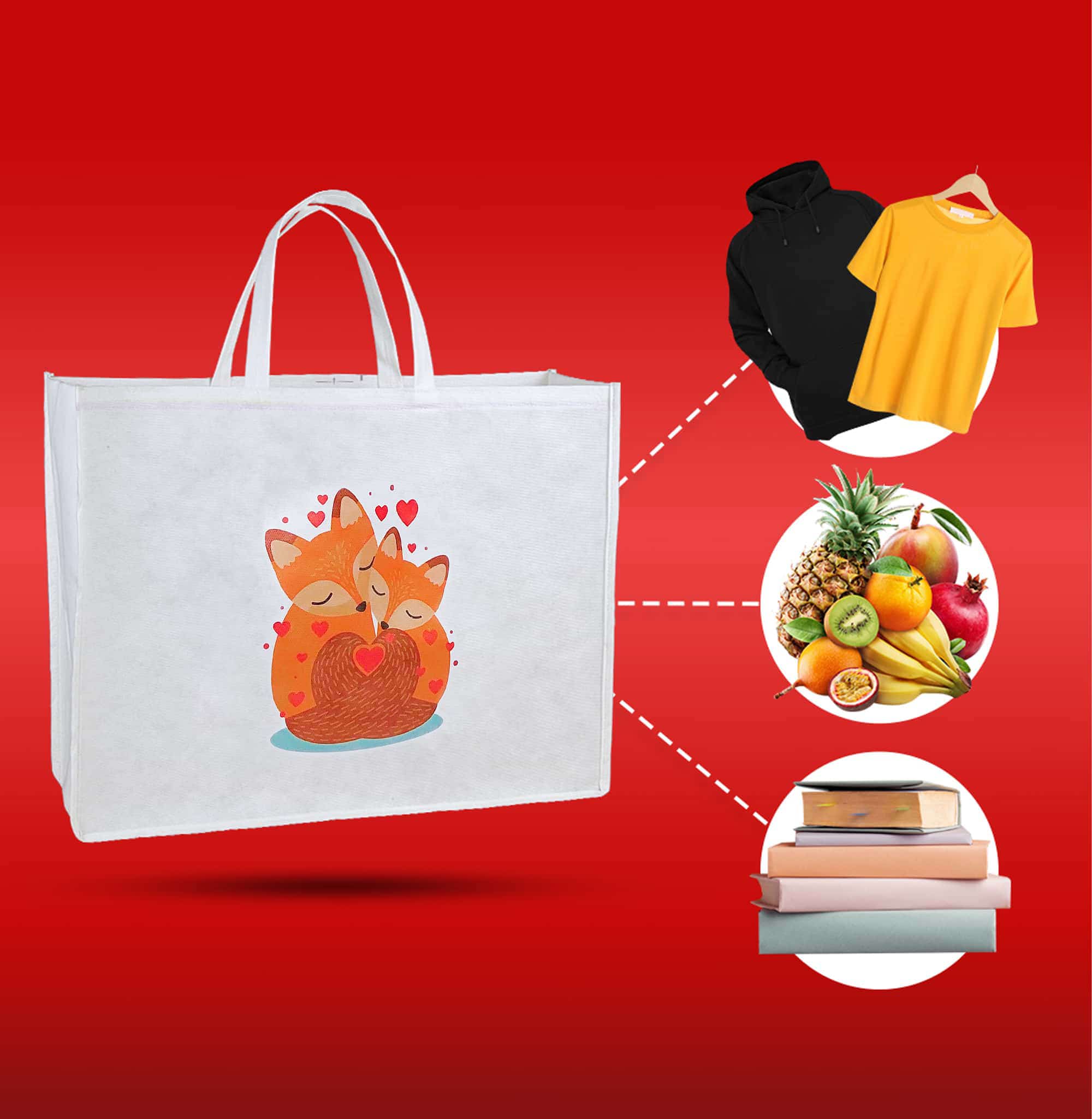ساک اسپان افقی کاست دار، طرح رنگین کمان