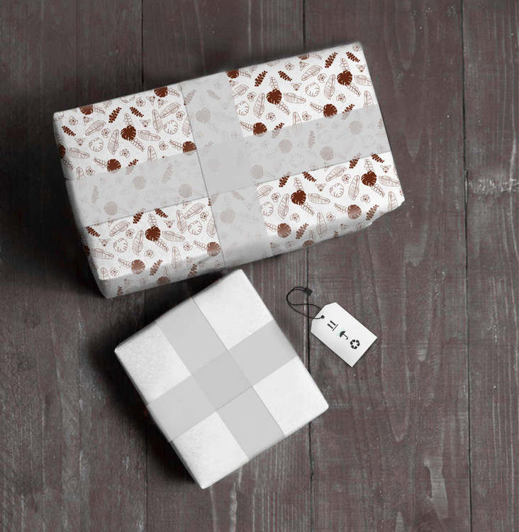 کاغذ پوستی طرح برگ قهوهای