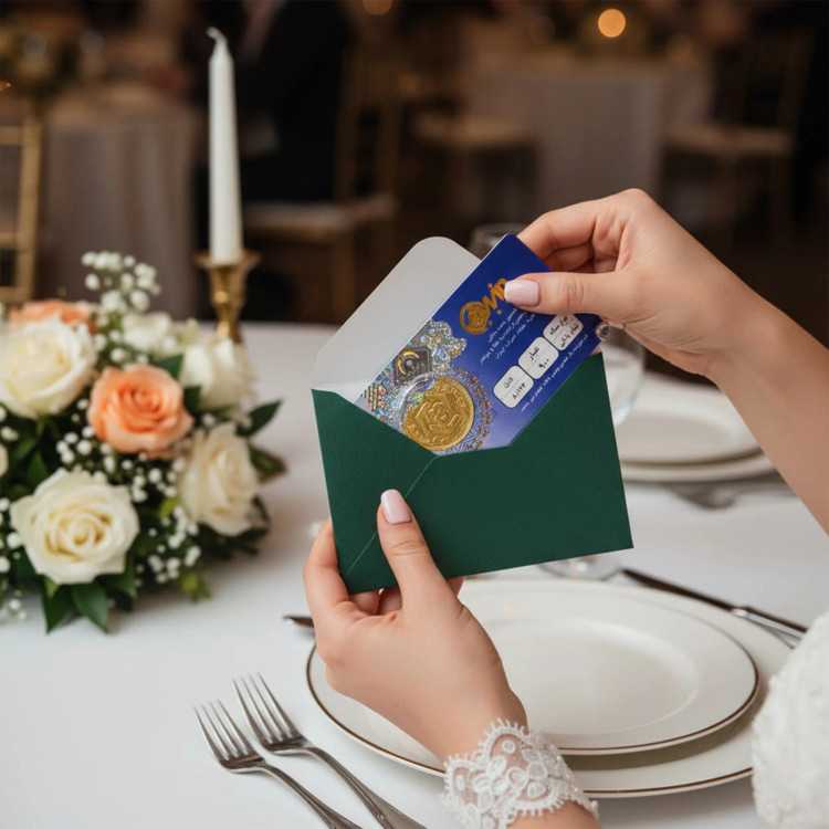 پاکت سکه ۱۱×۸ رنگ سبز یشمی