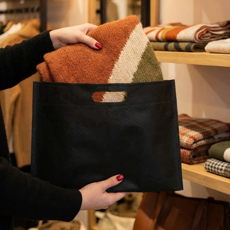 ساک اسپان فلت افقی مشکی ۳۵×۲۵