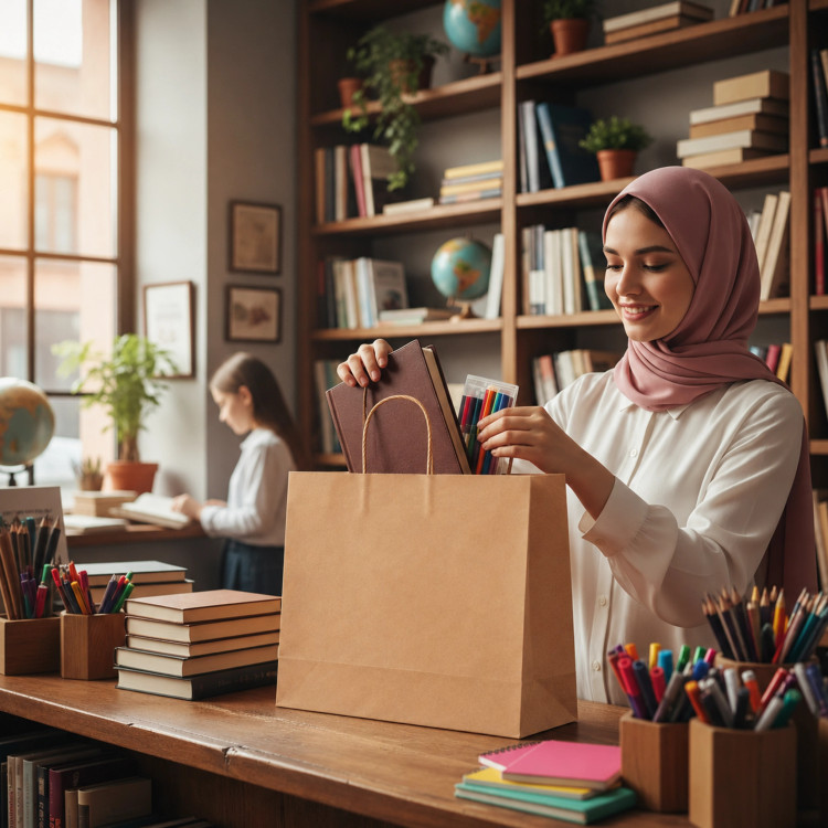 ساک کرافت ضخیم دسته کاغذی ، بستهای