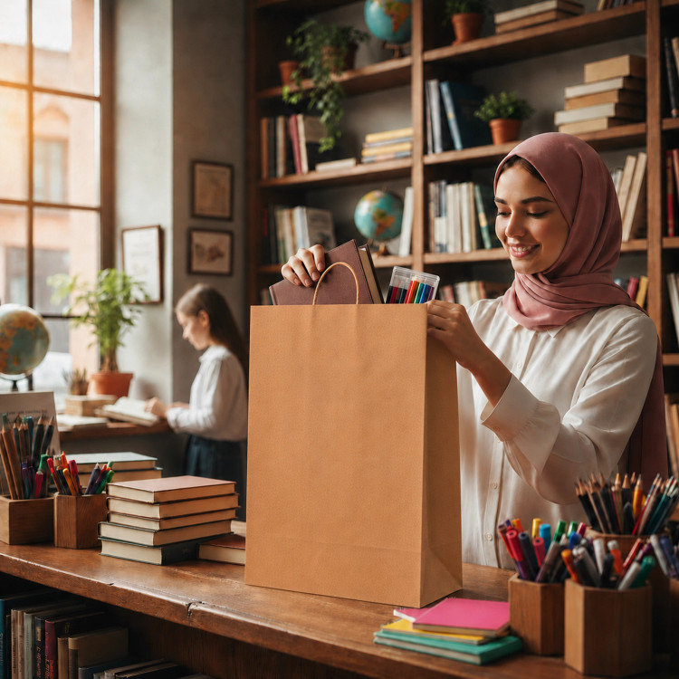 ساک کرافت ضخیم دسته کاغذی ، بستهای